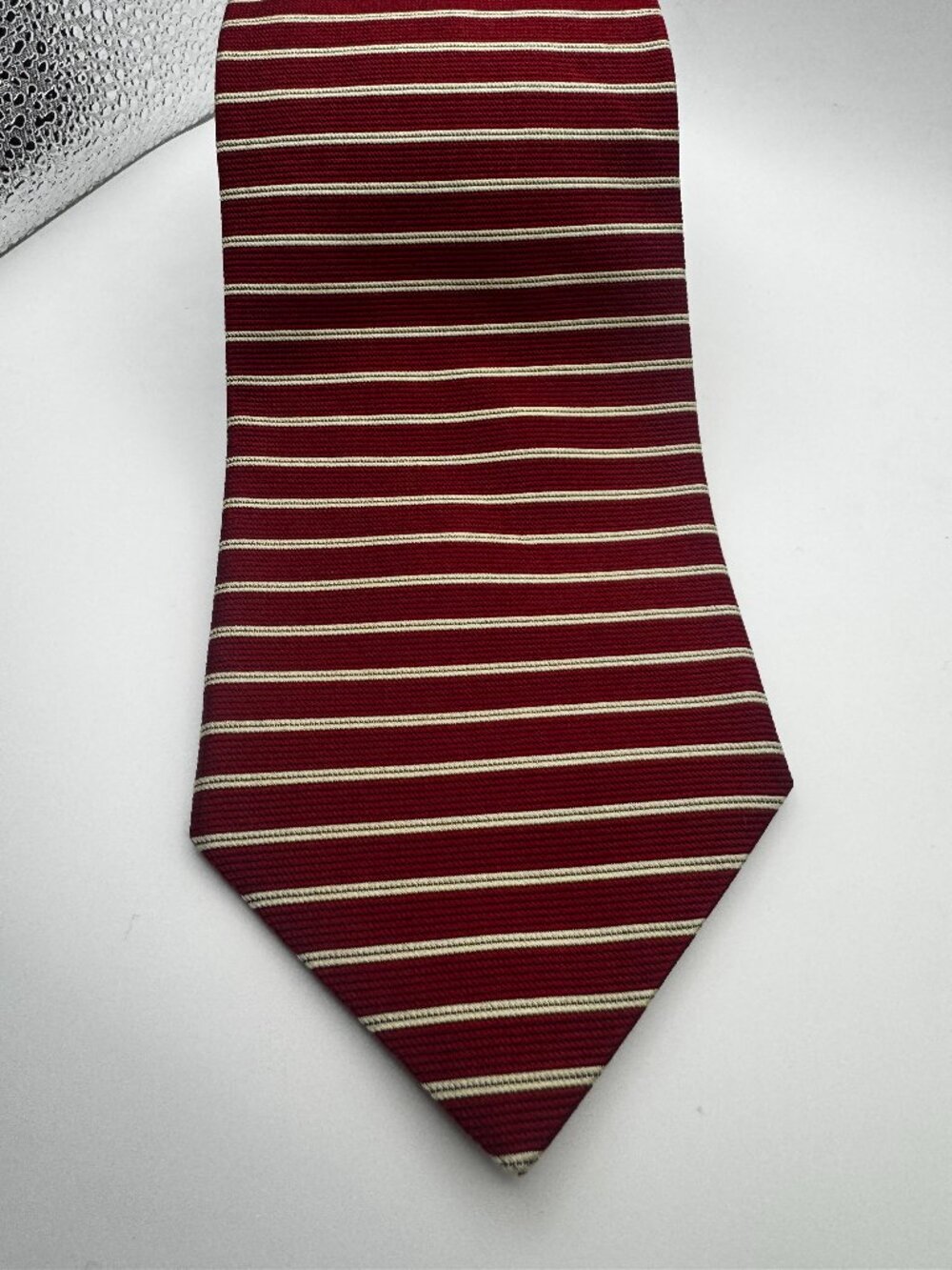 Brooks Brothers Makers Vintage Red Gold Striped Silk Repp Tie 3.75"
